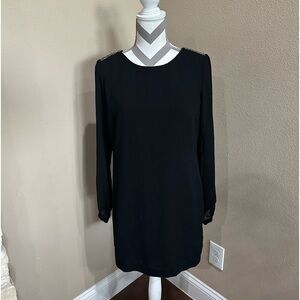 Forever 21 long sleeve black dress with clear beading detail on shoulder